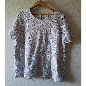 Philosophy Lace Blouse Gray X-Large